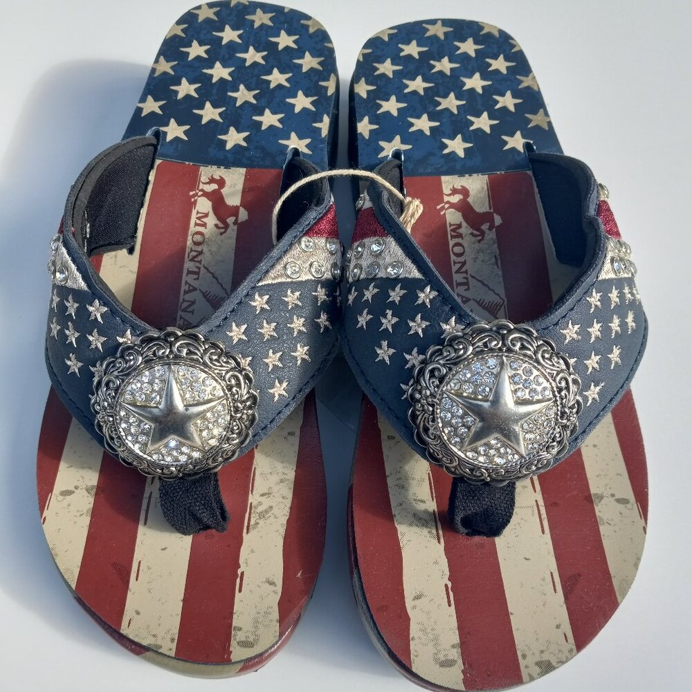 Montana West Starts And Stripes Wedge Sandal